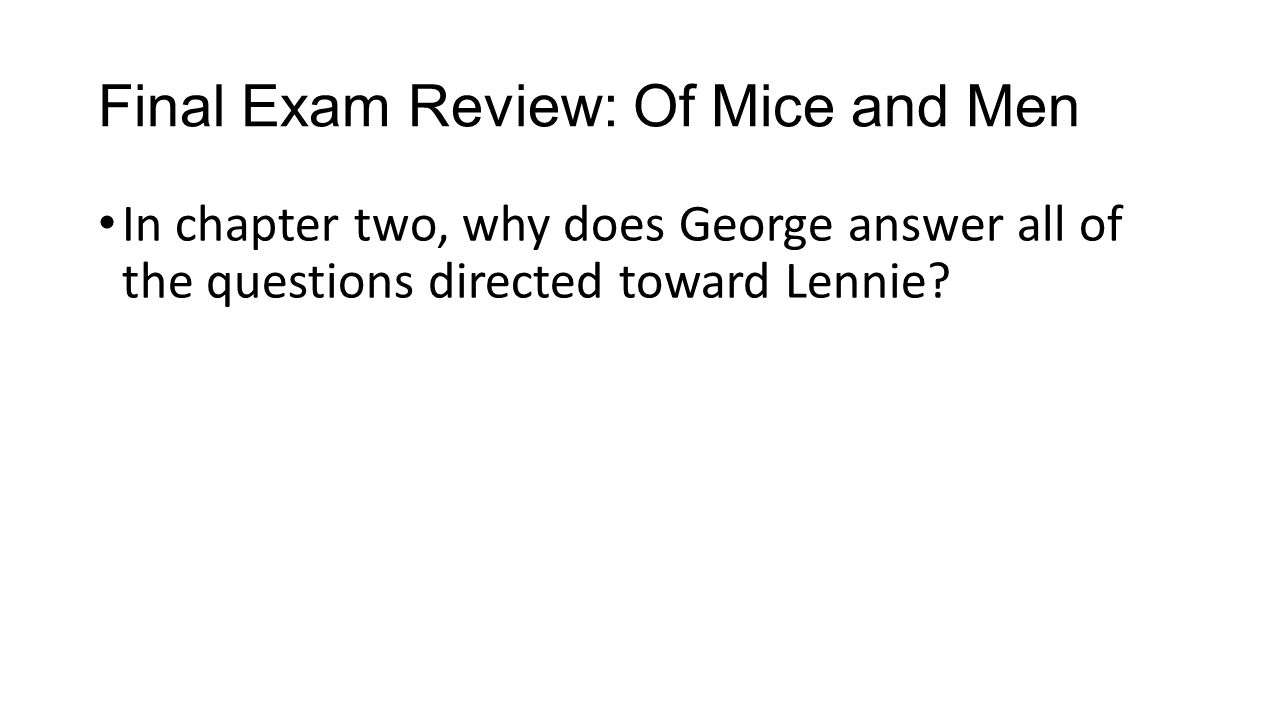 Of mice and men review